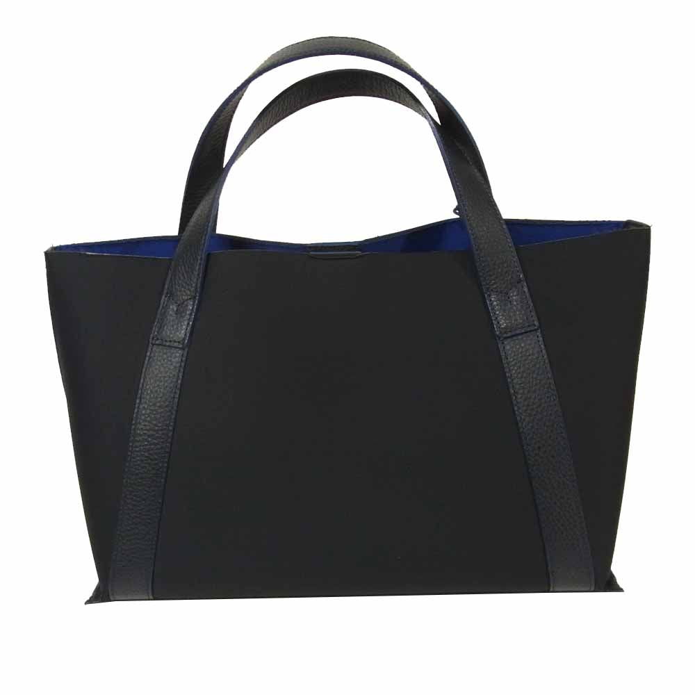 PELLE MORBIDA ペッレモルビダ pmo-te007b ギャランティ付 ナイロン トート バッグ 牛革 日本製 ブラック系【中古】