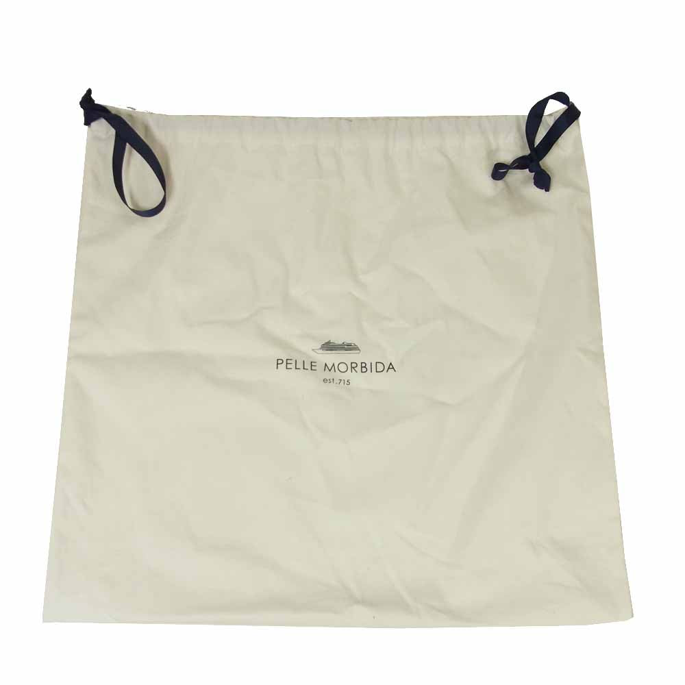 PELLE MORBIDA ペッレモルビダ pmo-te007b ギャランティ付 ナイロン トート バッグ 牛革 日本製 ブラック系【中古】