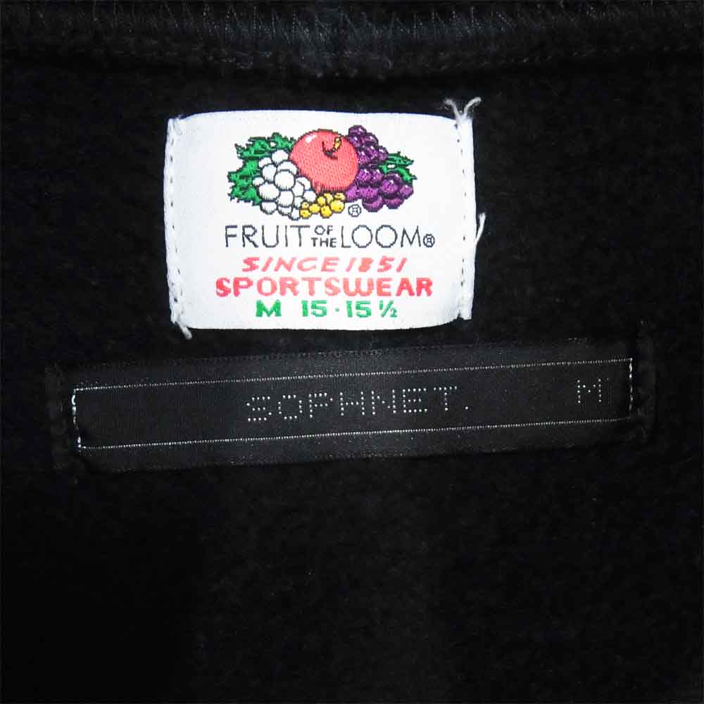 SOPHNET. ソフネット SOPH-192164  FRUIT OF THE LOOM フルーツオブザルーム スウェット フーディー ブラック系 M【中古】