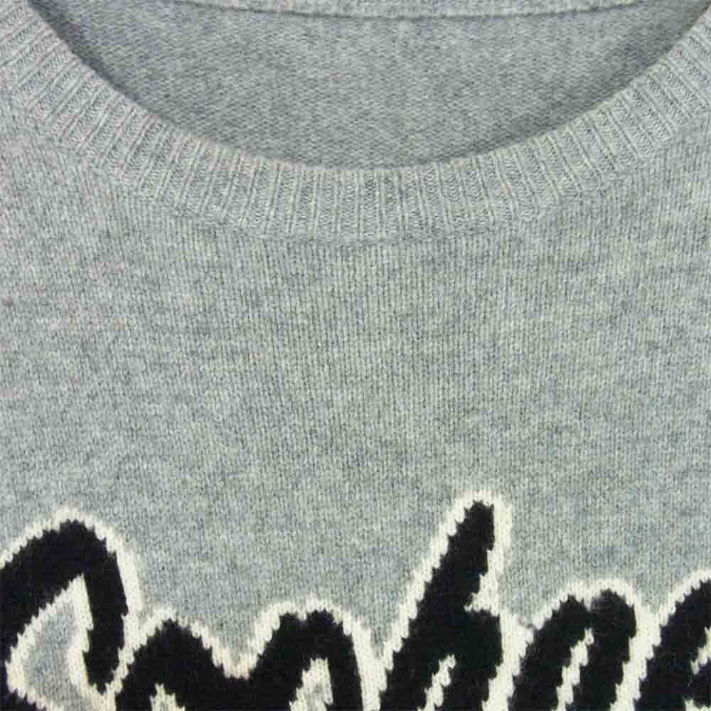 SOPHNET. ソフネット SOPH-167118 TAIL LOGO KNIT カシミア混 ロゴ クルー ネック ニット グレー系 M【美品】【中古】