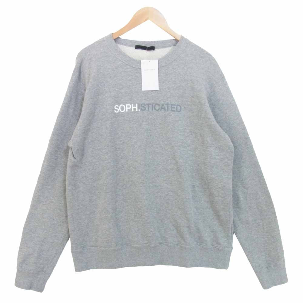 SOPHNET. ソフネット SOPH-202070 PHILOSOPHY CREWNECK SWEAT ロゴ プリント フィロソフィー クルーネック スウェット グレー系 L【美品】【中古】