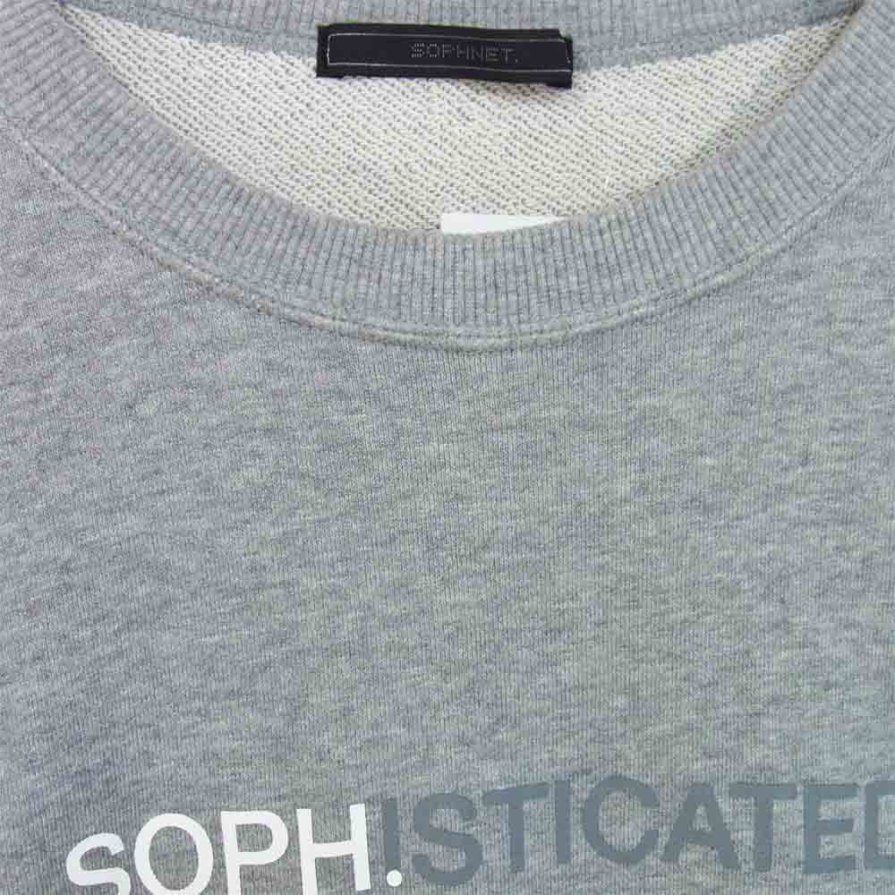 SOPHNET. ソフネット SOPH-202070 PHILOSOPHY CREWNECK SWEAT ロゴ プリント フィロソフィー クルーネック スウェット グレー系 L【美品】【中古】