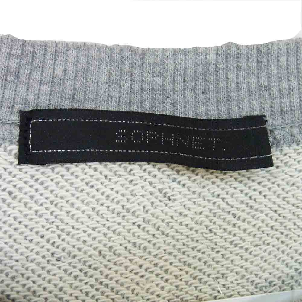 SOPHNET. ソフネット SOPH-202070 PHILOSOPHY CREWNECK SWEAT ロゴ プリント フィロソフィー クルーネック スウェット グレー系 L【美品】【中古】