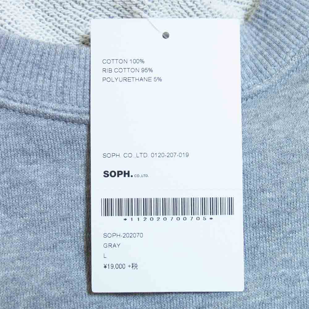 SOPHNET. ソフネット SOPH-202070 PHILOSOPHY CREWNECK SWEAT ロゴ プリント フィロソフィー クルーネック スウェット グレー系 L【美品】【中古】