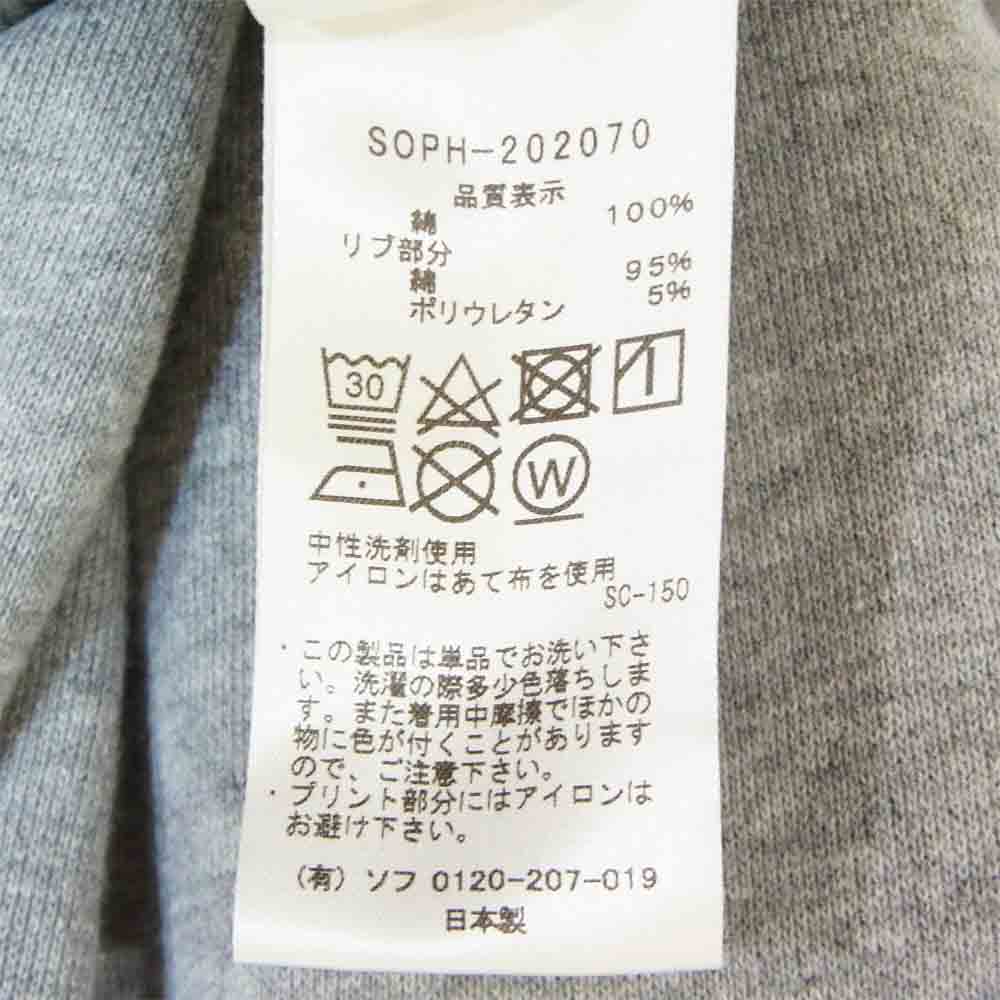 SOPHNET. ソフネット SOPH-202070 PHILOSOPHY CREWNECK SWEAT ロゴ プリント フィロソフィー クルーネック スウェット グレー系 L【美品】【中古】