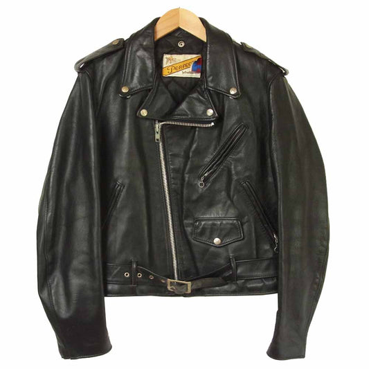 schott ショット PERFECTO パーフェクト レザー ダブル ライダース ジャケット アメリカ製 ブラック系 40【中古】