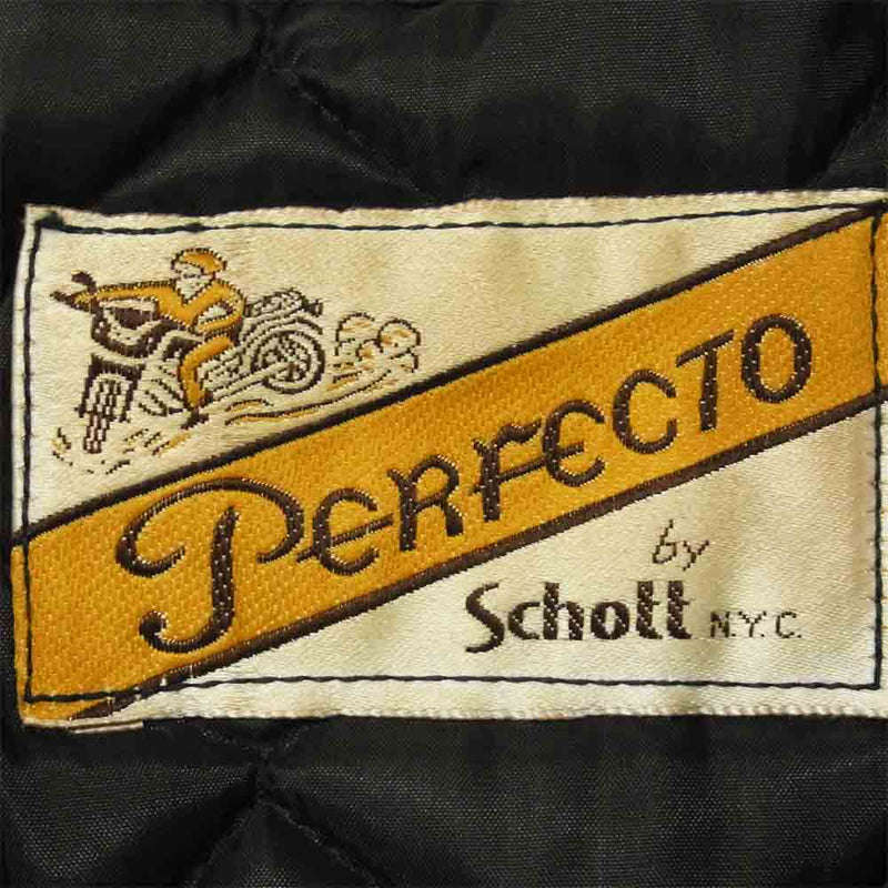 schott ショット PERFECTO パーフェクト レザー ダブル ライダース ジャケット アメリカ製 ブラック系 40【中古】