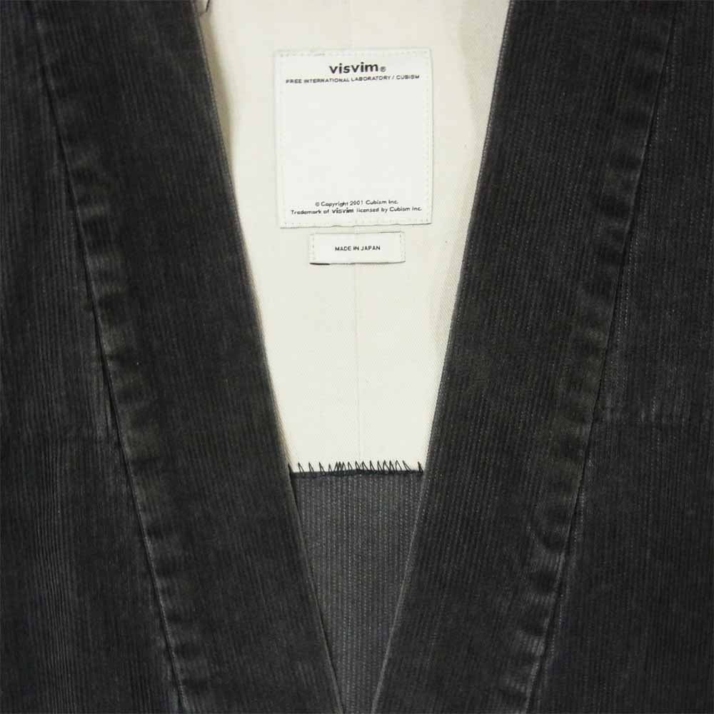 VISVIM ビズビム 12AW SANJURO KIMONO D.K. コーデュロイ 羽織 ジャケット コットン 日本製 ダークグレー系 2【中古】