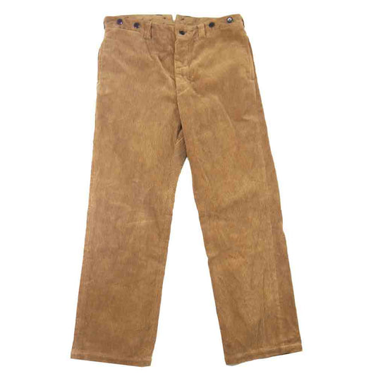 The REAL McCOY'S ザリアルマッコイズ JOE McCOY ジョー マッコイ  8HOUR UNION CORDUROY TROUSERS コーデュロイ トラウザーズ シンチバック パンツ ブラウン系 32【美品】【中古】