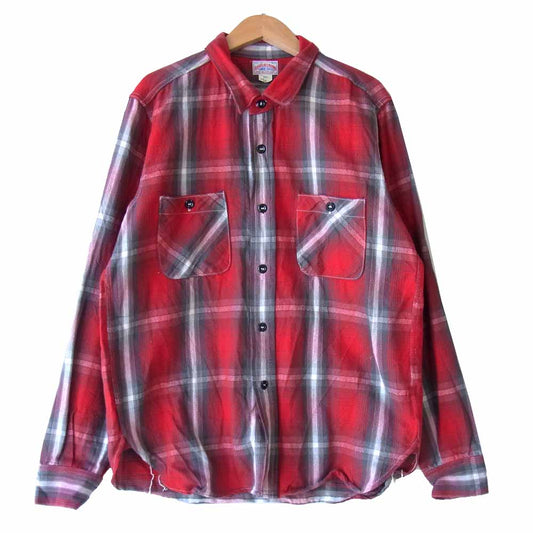 The REAL McCOY'S ザリアルマッコイズ MS16031 JOE McCOY ジョー マッコイ 8HOUR UNION FLANNEL SHIRT フランネル シャツ レッド系 16【美品】【中古】