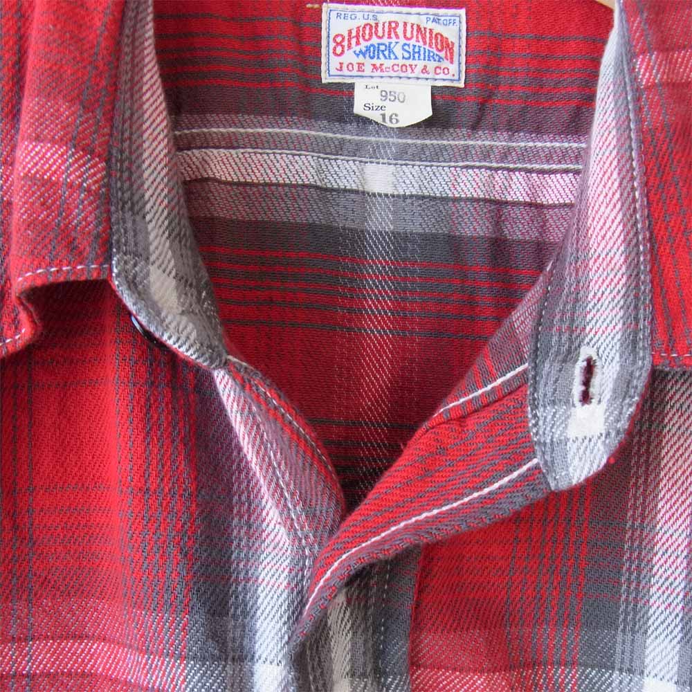 The REAL McCOY'S ザリアルマッコイズ MS16031 JOE McCOY ジョー マッコイ 8HOUR UNION FLANNEL SHIRT フランネル シャツ レッド系 16【美品】【中古】