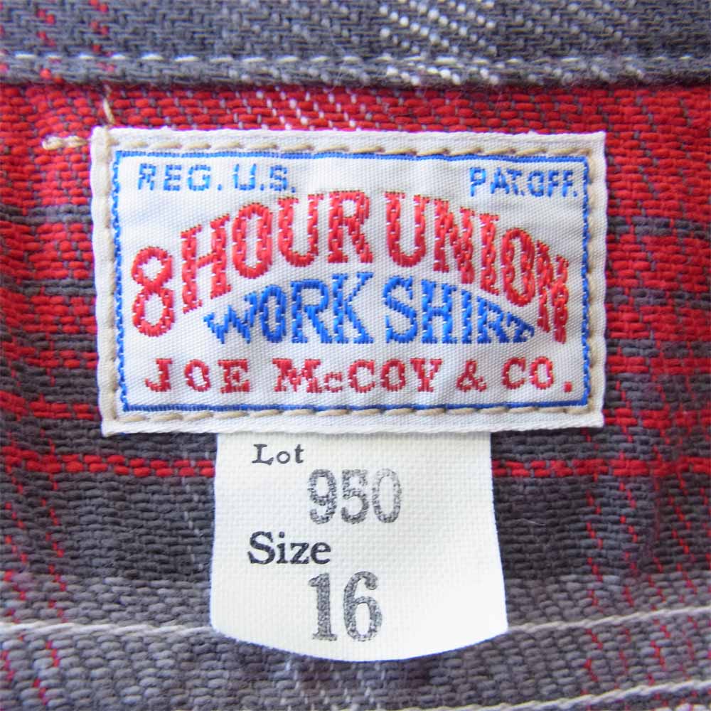 The REAL McCOY'S ザリアルマッコイズ MS16031 JOE McCOY ジョー マッコイ 8HOUR UNION FLANNEL SHIRT フランネル シャツ レッド系 16【美品】【中古】
