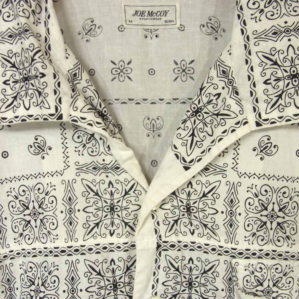 The REAL McCOY'S ザリアルマッコイズ JOE McCOY ジョー マッコイ JM BANDANNA SHIRT バンダナ 半袖 シャツ ホワイト系 M【中古】