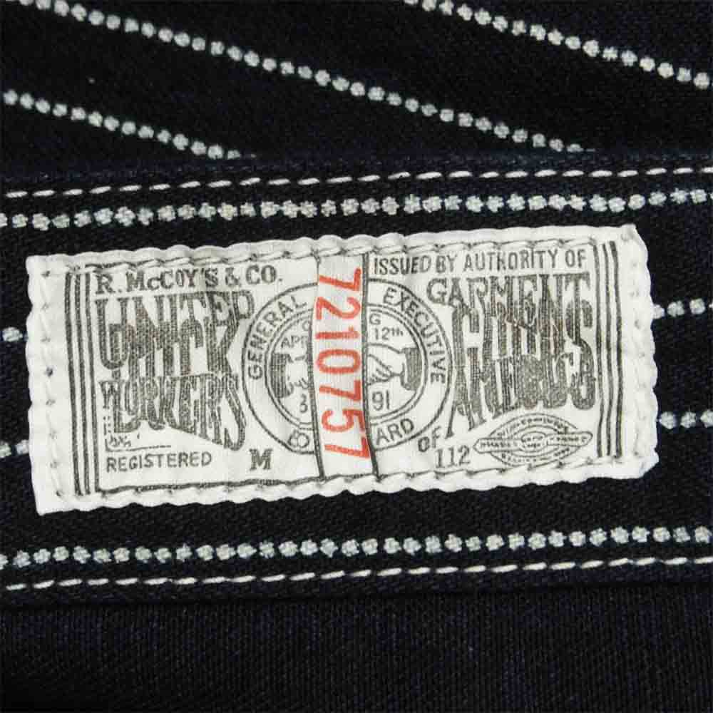 The REAL McCOY'S ザリアルマッコイズ JOE McCOY ジョー マッコイ 8HOUR UNION ウォバッシュ ストライプ カバーオール ジャケット ネイビー系 42【美品】【中古】