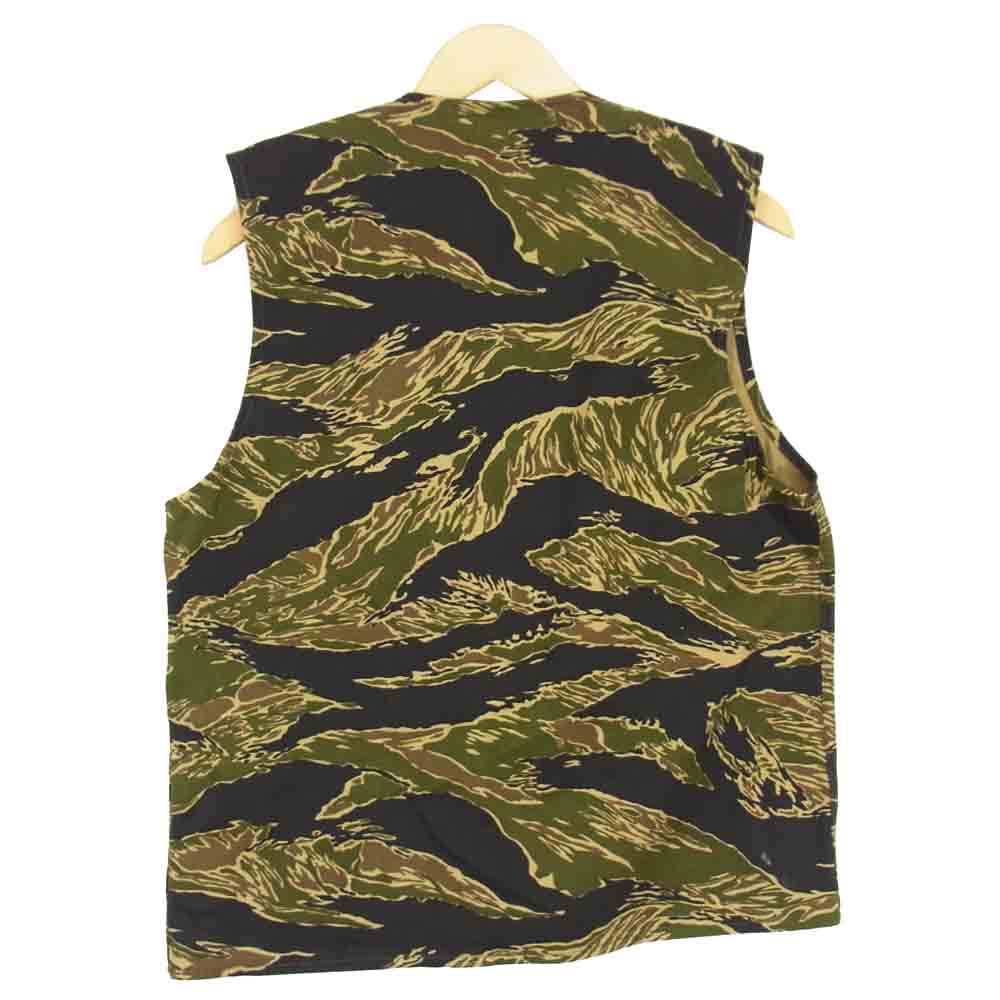 The REAL McCOY'S ザリアルマッコイズ JOHN WAYNE TIGER CAMOUFLAGE VEST ジョンウェイン タイガー カモフラージュ カモ ベスト カーキ系 L【美品】【中古】