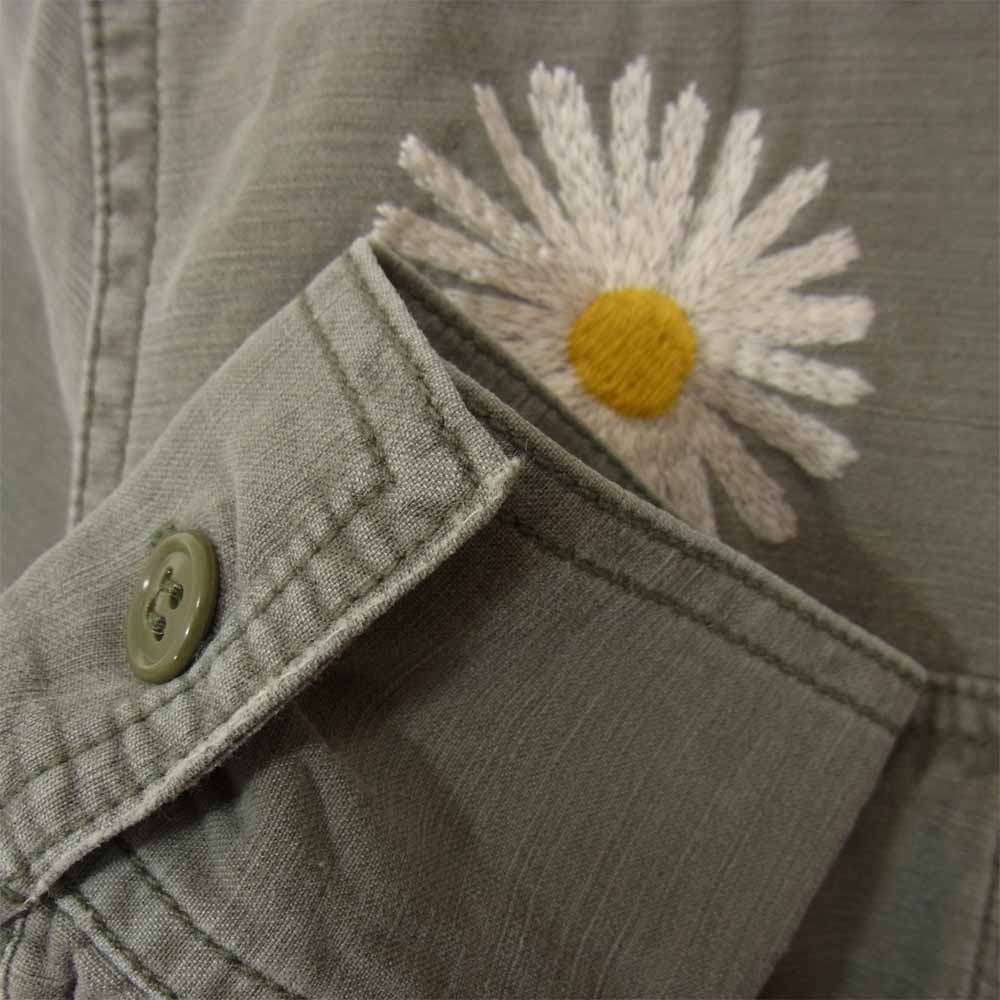 REMI RELIEF レミレリーフ RN161936251B2 フワラー刺繍 ミリタリー シャツ ジャケット カーキ系 S【中古】
