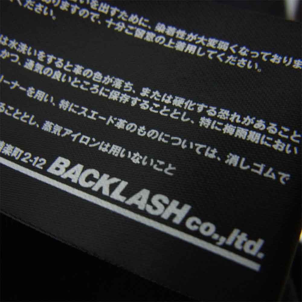 バックラッシュ 1781-03 ウールシルキー 加工 ディアストレッチ レザー プルオーバー カットソー ブラック系 S【中古】