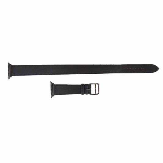 HERMES エルメス Apple Watch Series5 40mm ケース用 ヴォー・スウィフト ドゥブルトゥール レザーストラップ ブラック系【極上美品】【中古】