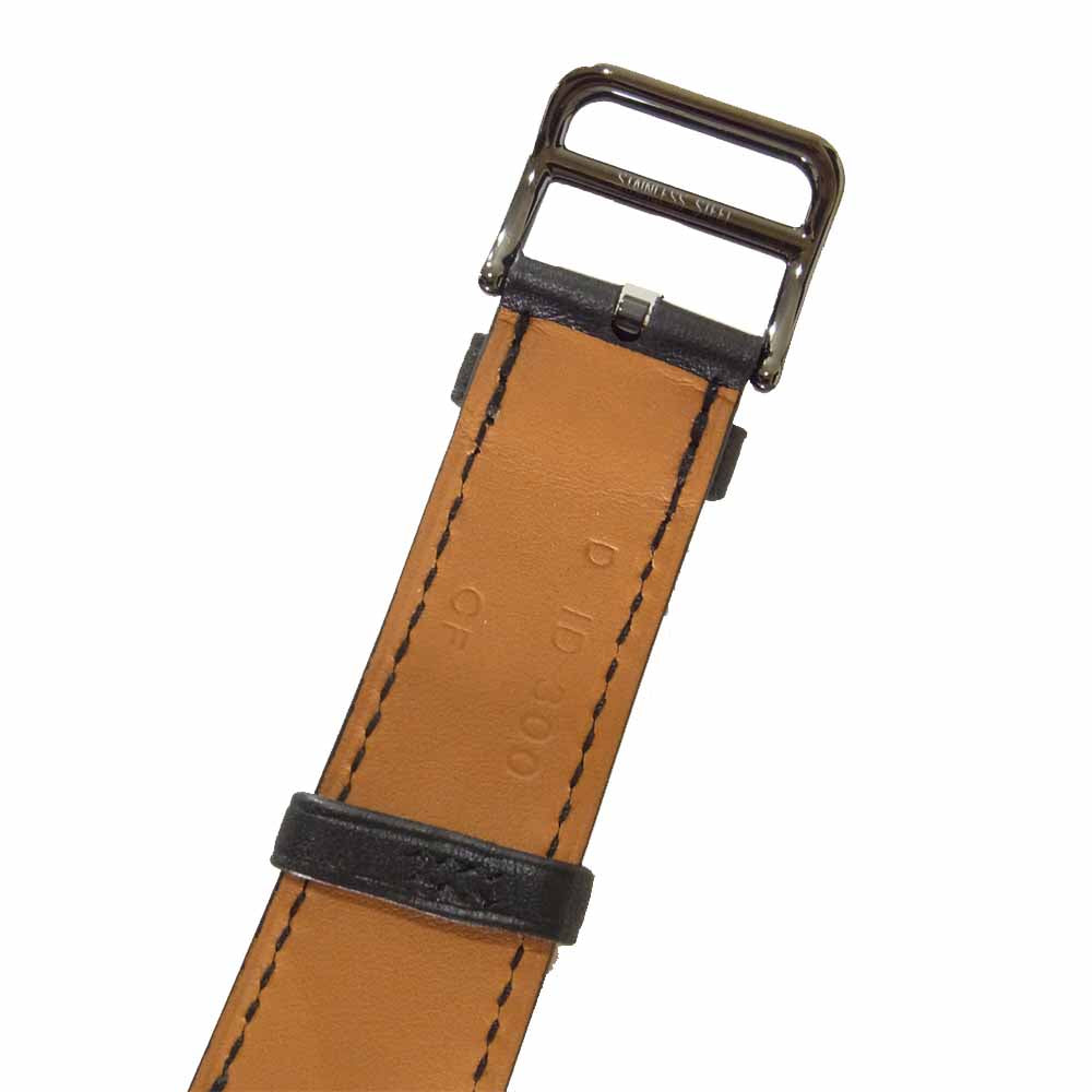 HERMES エルメス Apple Watch Series5 40mm ケース用 ヴォー・スウィフト ドゥブルトゥール レザーストラップ ブラック系【極上美品】【中古】