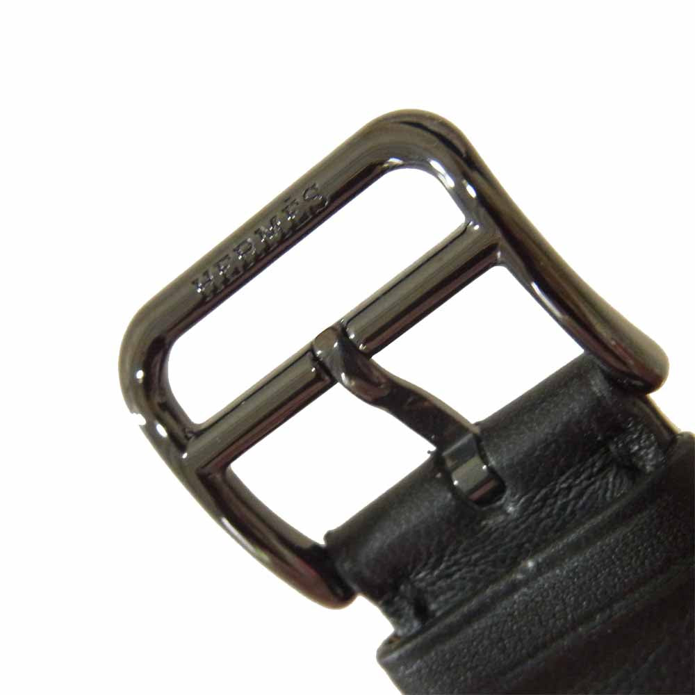 HERMES エルメス Apple Watch Series5 40mm ケース用 ヴォー・スウィフト ドゥブルトゥール レザーストラップ ブラック系【極上美品】【中古】
