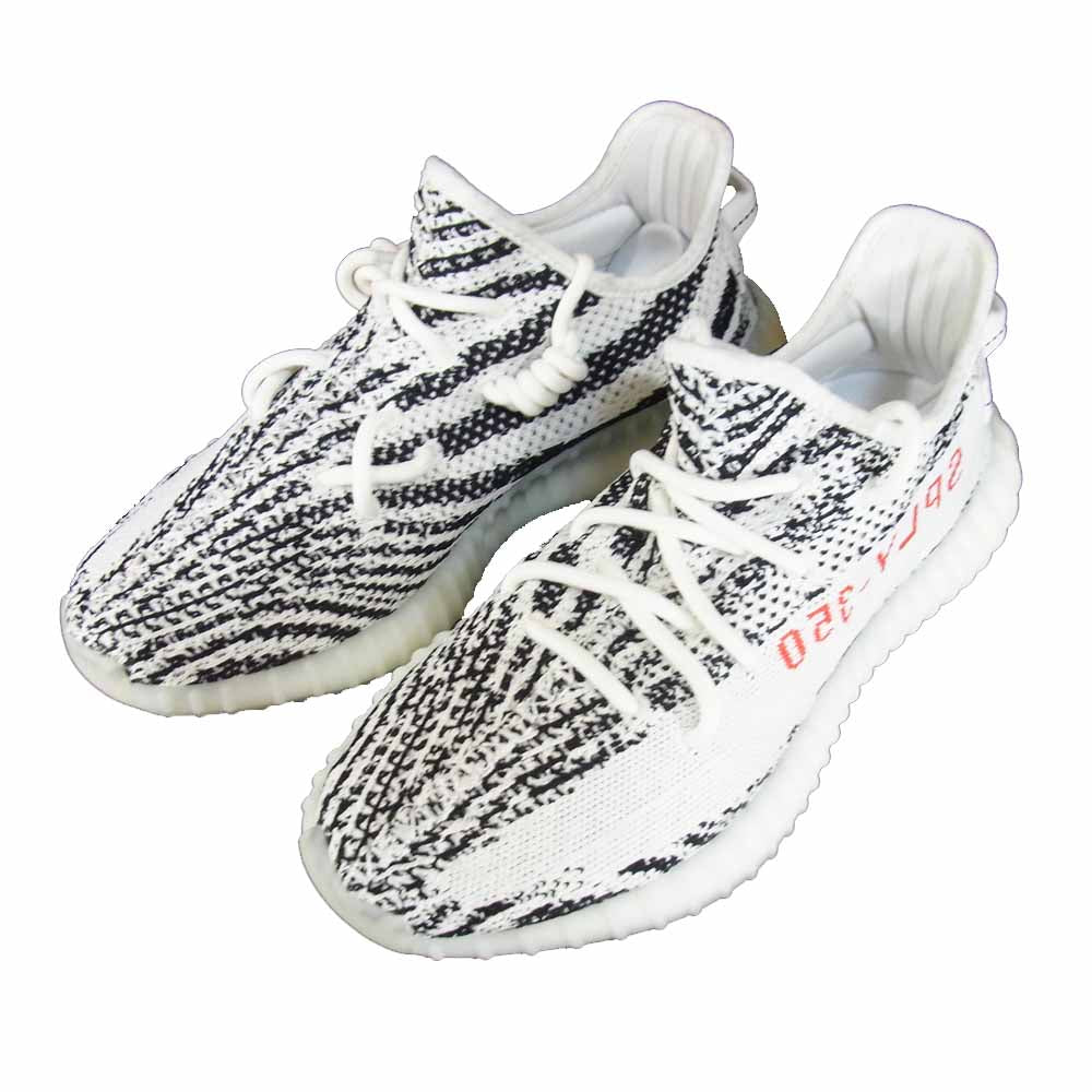 イージーブースト CP9654  350 V2 ZEBRA ゼブラ スニーカー 25.5cm UK7 ホワイト系 US7.5【新古品】【未使用】【中古】