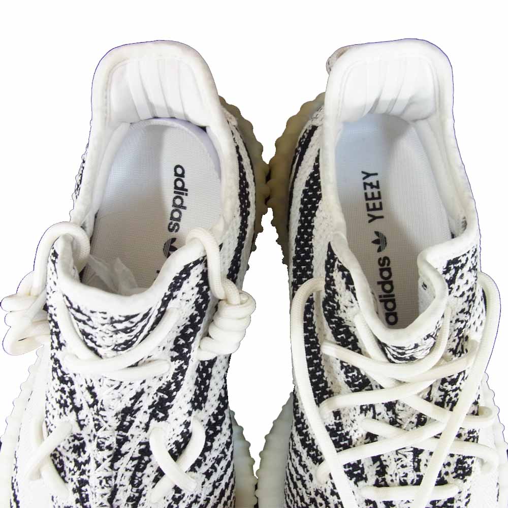 イージーブースト CP9654  350 V2 ZEBRA ゼブラ スニーカー 25.5cm UK7 ホワイト系 US7.5【新古品】【未使用】【中古】
