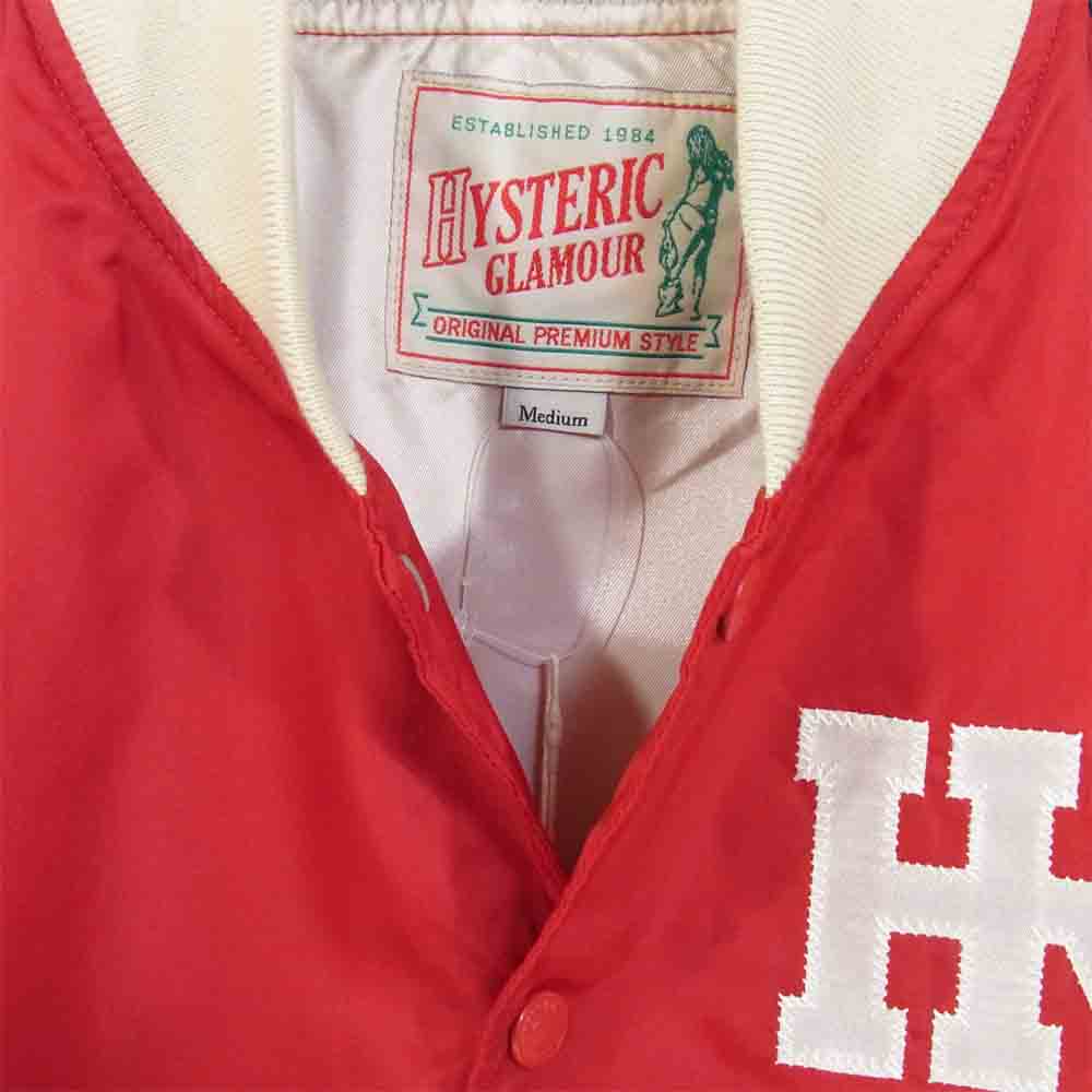 HYSTERIC GLAMOUR ヒステリックグラマー 02211AB03 未使用品 LISTEN TO HGアップリケ スタジャン レッド系 M【極上美品】【中古】
