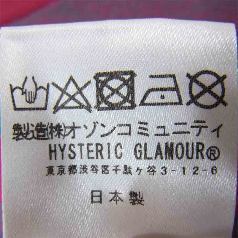 HYSTERIC GLAMOUR ヒステリックグラマー 02181CL06 CRASH プリント 長袖 ボーダー Tシャツ ピンク系 M【中古】