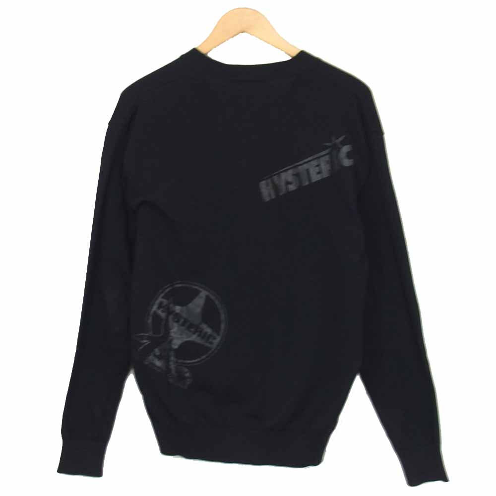 HYSTERIC GLAMOUR ヒステリックグラマー 02191ND03 SCRATCH pt スクラッチ プリント カーディガン ブラック系 M【新古品】【未使用】【中古】
