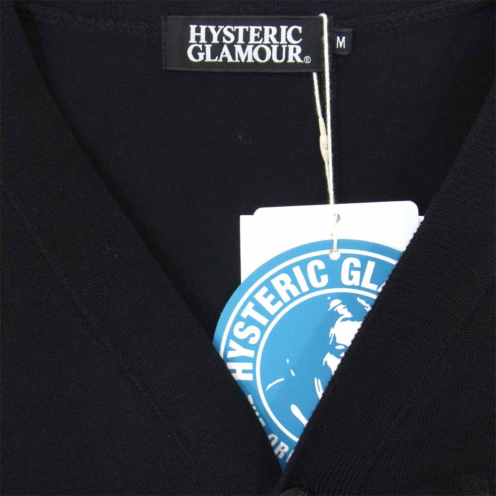 HYSTERIC GLAMOUR ヒステリックグラマー 02191ND03 SCRATCH pt スクラッチ プリント カーディガン ブラック系 M【新古品】【未使用】【中古】