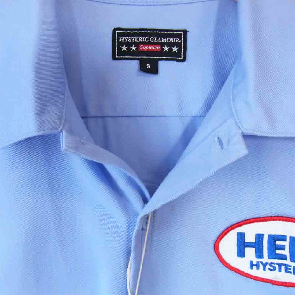 Supreme シュプリーム 17AW 02173ZI11 HYSTERIC GLAMOUR ヒステリックグラマー S/S Work Shirt 半袖 ワーク シャツ ブルー系 S【中古】