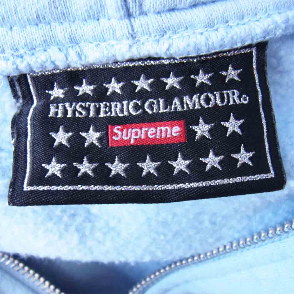 Supreme シュプリーム 17AW 02173ZI08 HYSTERIC GLAMOUR ヒステリックグラマー Patches Zip Up Sweatshirt パッチ ジップ パーカー ブルー系 S【中古】