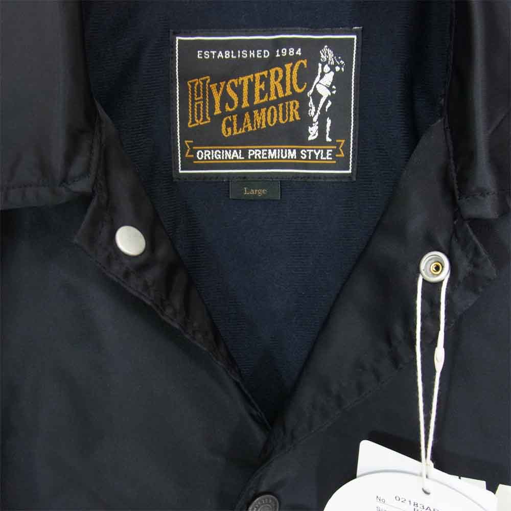 HYSTERIC GLAMOUR ヒステリックグラマー 02183AB18 プリント コーチ ジャケット ブラック系 L【新古品】【未使用】【中古】