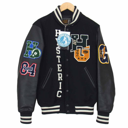 HYSTERIC GLAMOUR ヒステリックグラマー 02193AB12 HG OVERLAP LOGO ワッペン スタジャン ブラック系 M【美品】【中古】