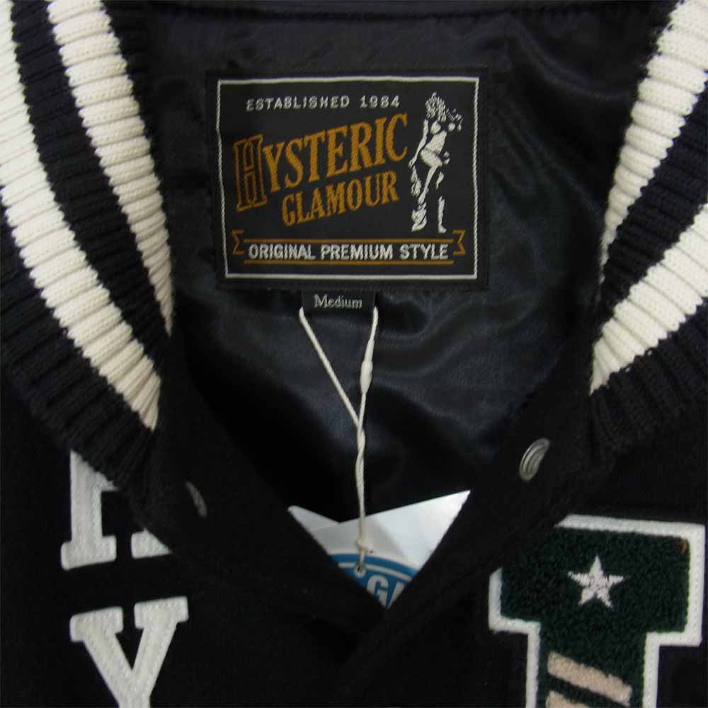 HYSTERIC GLAMOUR ヒステリックグラマー 02193AB12 HG OVERLAP LOGO ワッペン スタジャン ブラック系 M【美品】【中古】