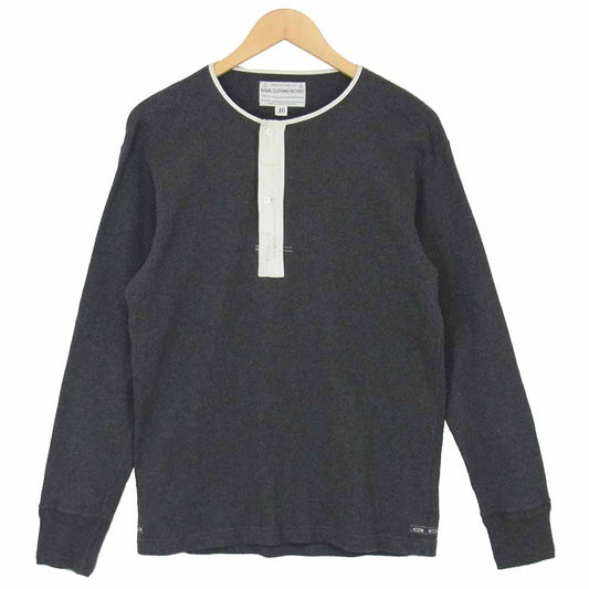 The REAL McCOY'S ザリアルマッコイズ naval clothing factory ヘンリーネック 長袖 Tシャツ カットソー グレー系 40【中古】