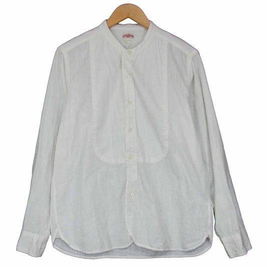 The REAL McCOY'S ザリアルマッコイズ double diamond ダブルダイヤモンド BAND COLLAR SHIRT バンドカラー ノーカラー シャツ ホワイト系 16【中古】