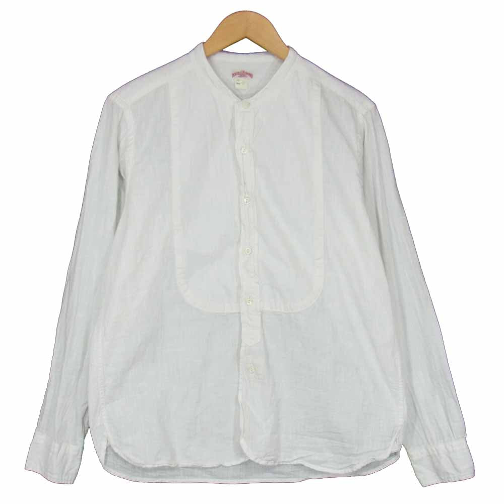 The REAL McCOY'S ザリアルマッコイズ double diamond ダブルダイヤモンド BAND COLLAR SHIRT バンドカラー ノーカラー シャツ ホワイト系 16【中古】