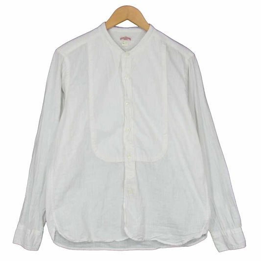 The REAL McCOY'S ザリアルマッコイズ double diamond ダブルダイヤモンド BAND COLLAR SHIRT バンドカラー ノーカラー シャツ ホワイト系 16【中古】