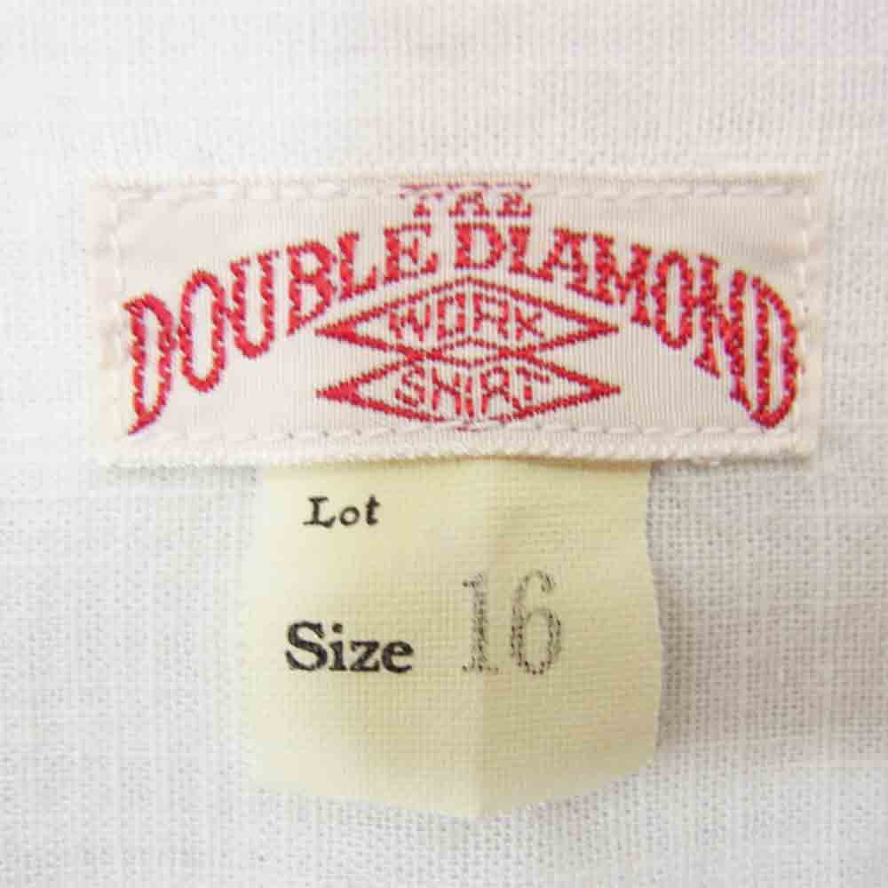 The REAL McCOY'S ザリアルマッコイズ double diamond ダブルダイヤモンド BAND COLLAR SHIRT バンドカラー ノーカラー シャツ ホワイト系 16【中古】