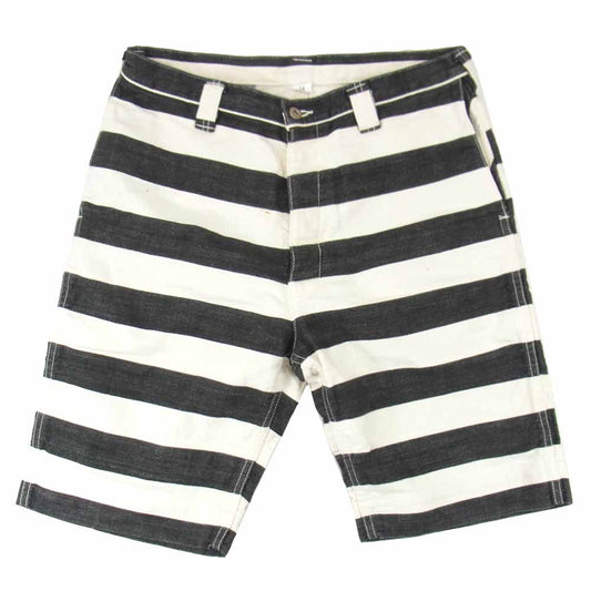 The REAL McCOY'S ザリアルマッコイズ 囚人 ボーダー プリズナー ショート パンツ ショーツ ブラック系 34【中古】