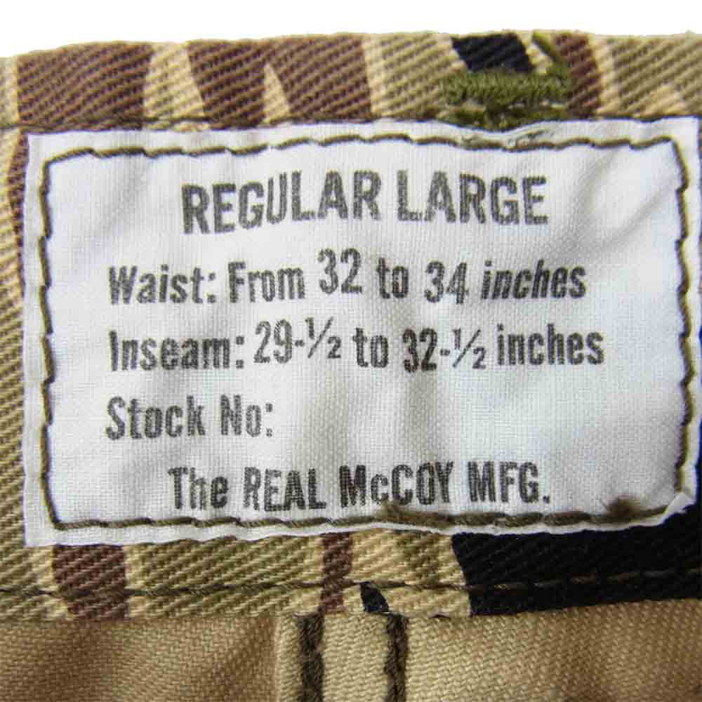 The REAL McCOY'S ザリアルマッコイズ タイガーカモ カモ柄 トラウザー ショーツ ショートパンツ カーキ系 34【美品】【中古】