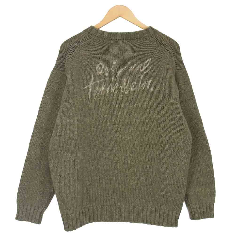 TENDERLOIN テンダーロイン 19AW V-NECK COTTON KNIT コットンニット カーキ系 M【中古】