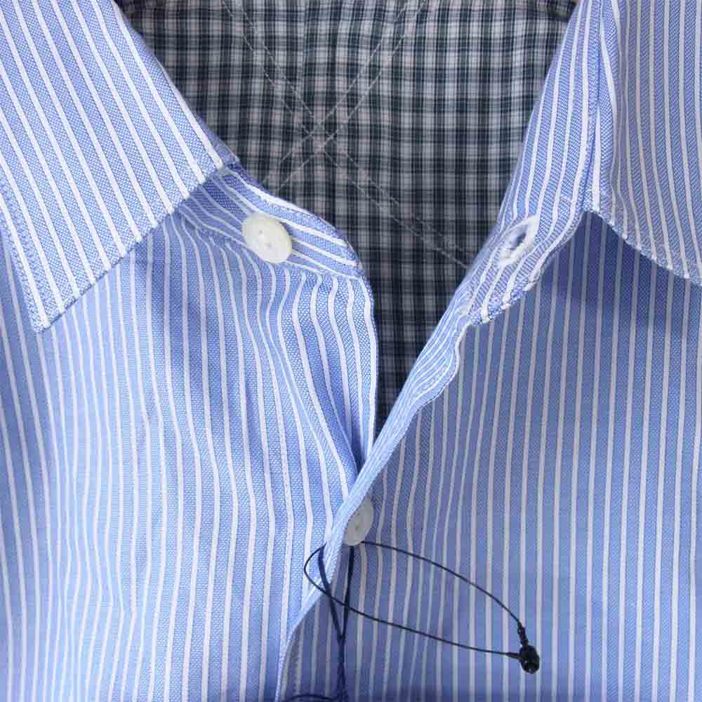 JUNYA WATANABE COMME des GARCONS ジュンヤワタナベコムデギャルソン 20AW WF-B012 多素材切り替え ストライプ シャツ ブルー系 L【新古品】【未使用】【中古】