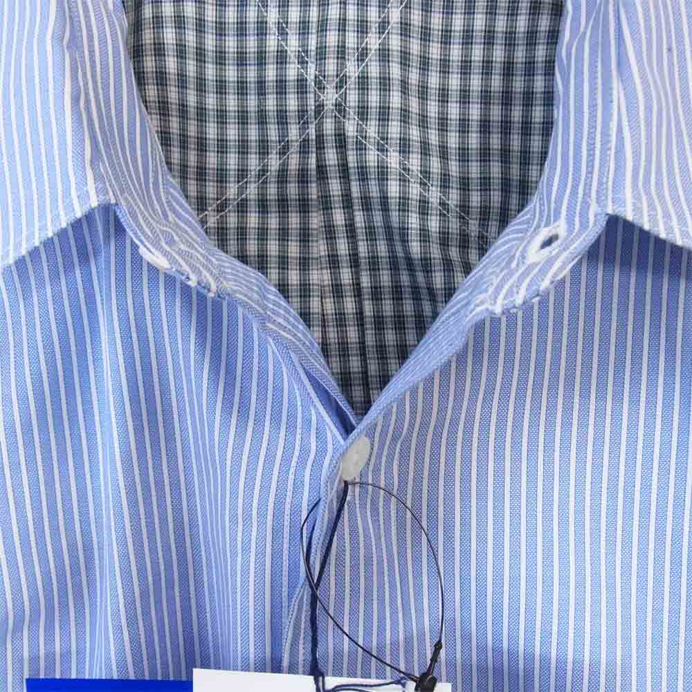 JUNYA WATANABE COMME des GARCONS ジュンヤワタナベコムデギャルソン 20AW WF-B012 多素材切り替え ストライプ シャツ ブルー系 M【新古品】【未使用】【中古】