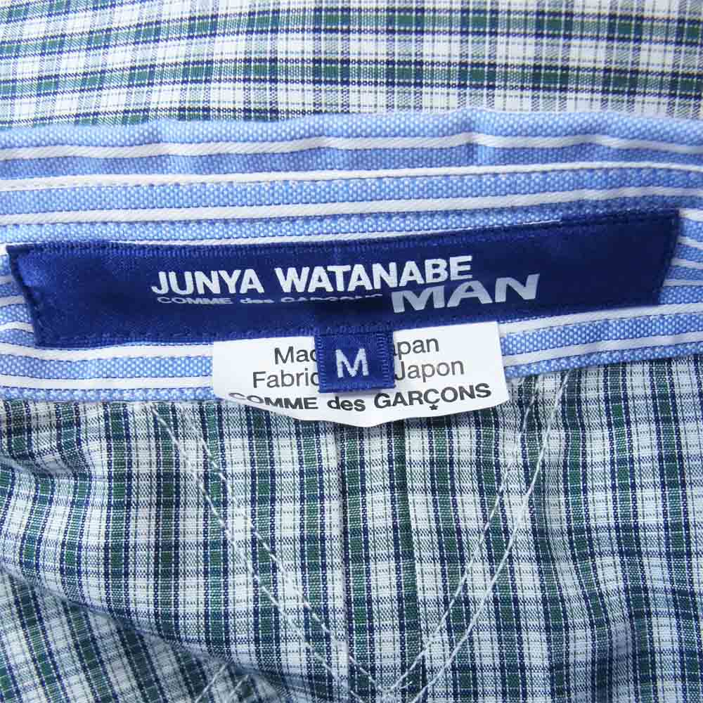 JUNYA WATANABE COMME des GARCONS ジュンヤワタナベコムデギャルソン 20AW WF-B012 多素材切り替え ストライプ シャツ ブルー系 M【新古品】【未使用】【中古】