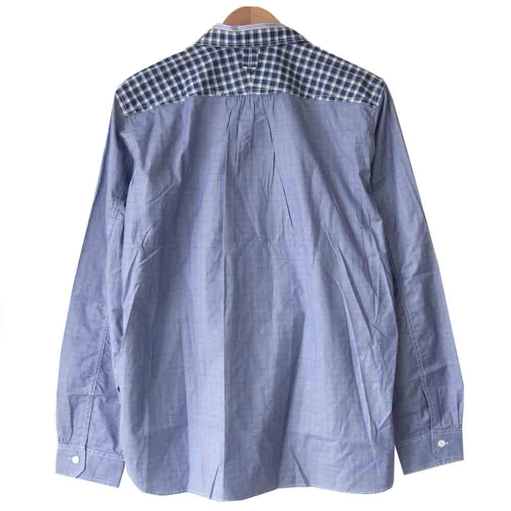 JUNYA WATANABE COMME des GARCONS ジュンヤワタナベコムデギャルソン 20AW WF-B004 多素材切り替え ストライプ シャツ ブルー系 L【新古品】【未使用】【中古】