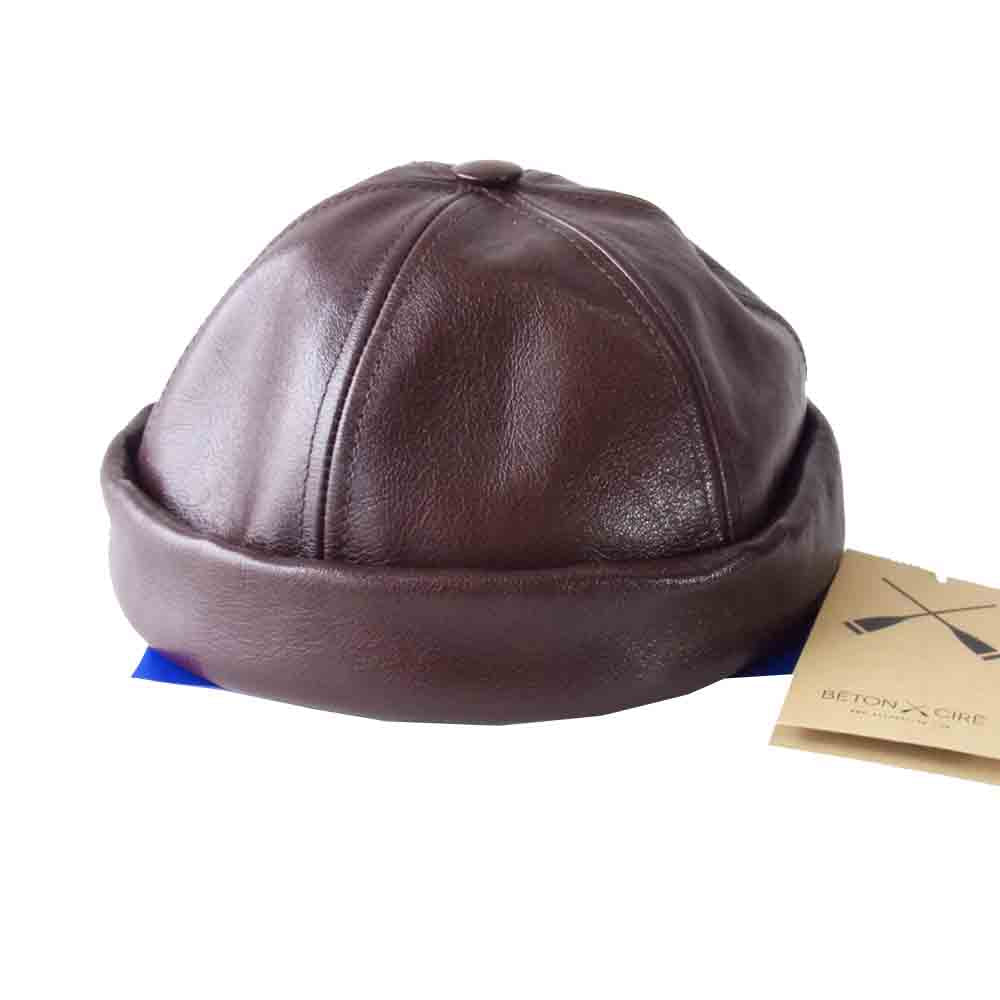 JUNYA WATANABE COMME des GARCONS ジュンヤワタナベコムデギャルソン 20AW WF-K601 × ベトンシレ BETON CIRE 牛革レザーキャップ ブラウン系【新古品】【未使用】【中古】