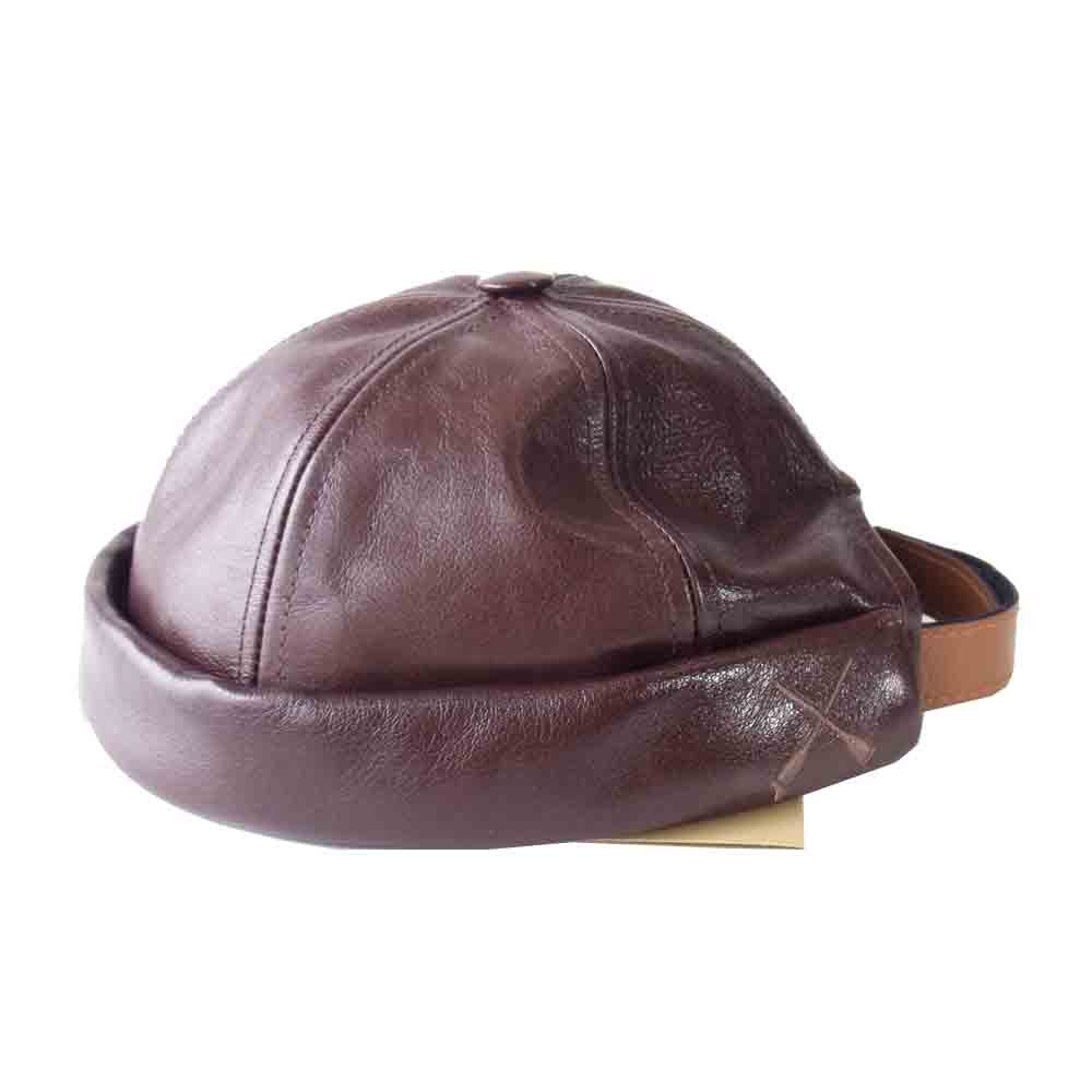 JUNYA WATANABE COMME des GARCONS ジュンヤワタナベコムデギャルソン 20AW WF-K601 × ベトンシレ BETON CIRE 牛革レザーキャップ ブラウン系【新古品】【未使用】【中古】