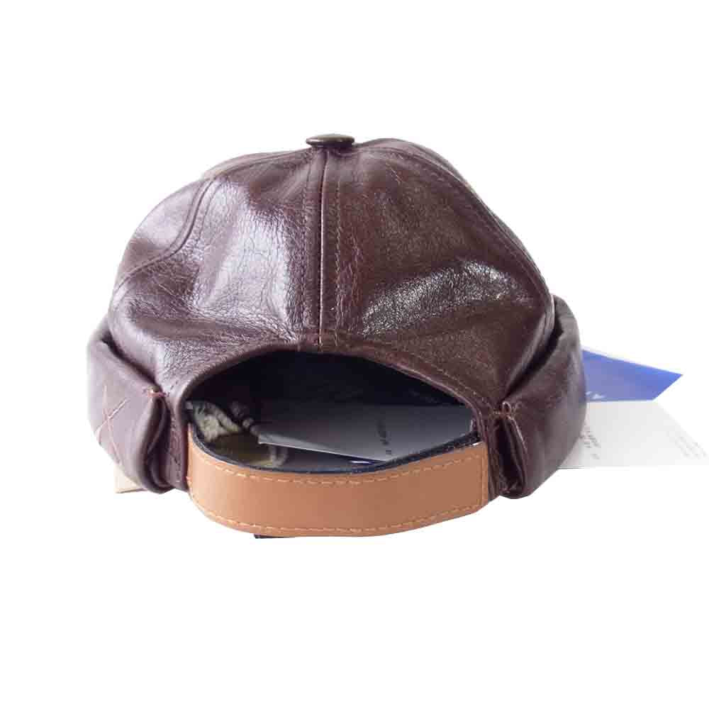 JUNYA WATANABE COMME des GARCONS ジュンヤワタナベコムデギャルソン 20AW WF-K601 × ベトンシレ BETON CIRE 牛革レザーキャップ ブラウン系【新古品】【未使用】【中古】